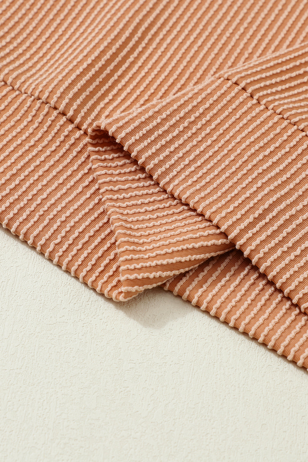 Mineral Red Plus Size Ribbed Colorblock Long Sleeve Top