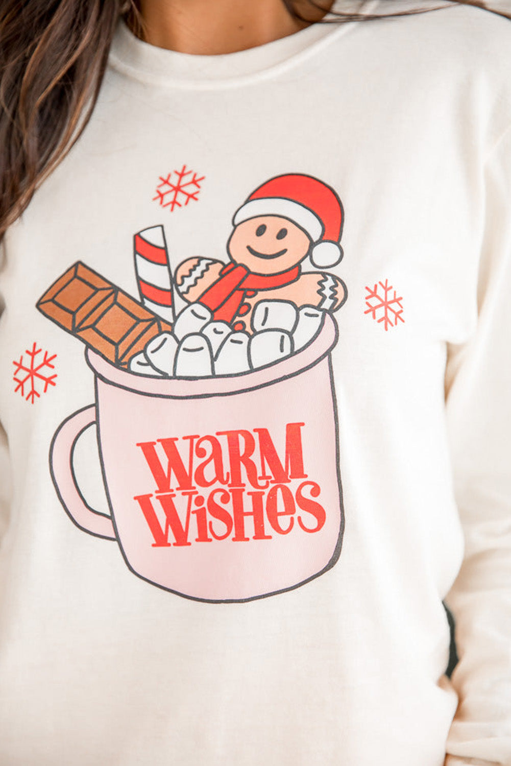 Pink MERRY Alphabet Print Loose Fit Christmas Sweatshirt