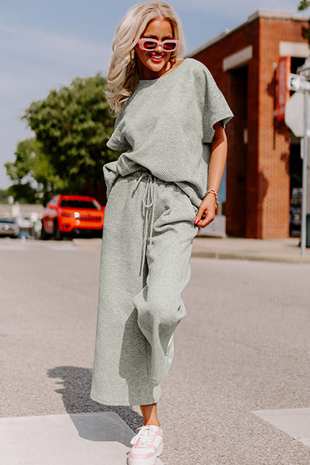 Black Ultra Loose Textured 2pcs Slouchy Outfit