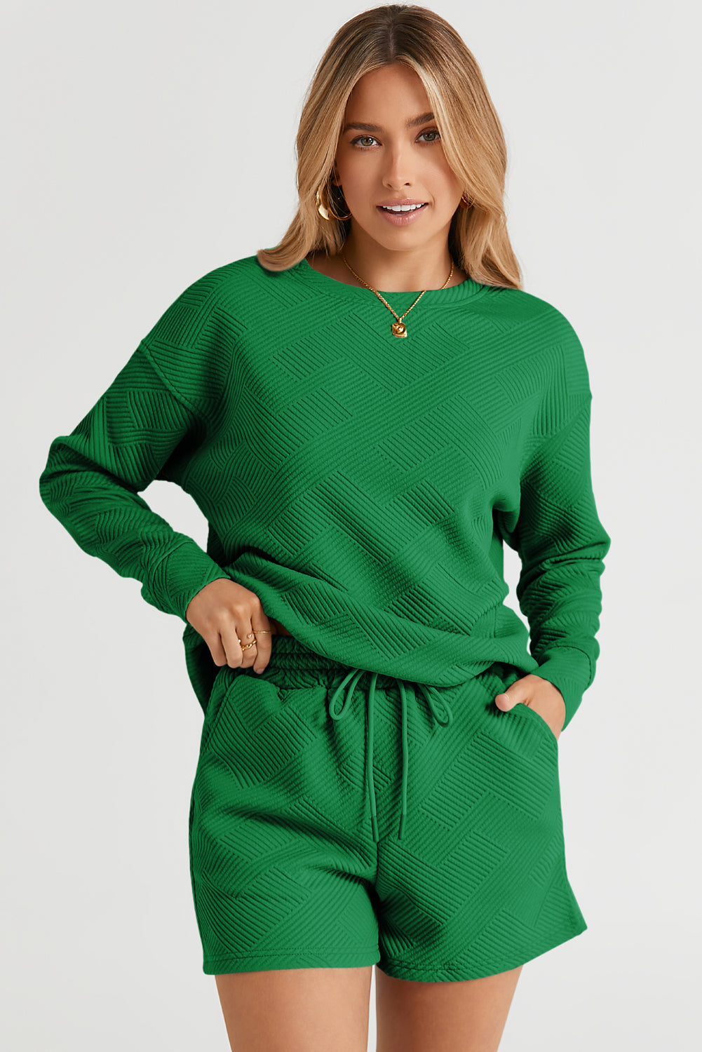 Black Ultra Loose Textured 2pcs Slouchy Outfit