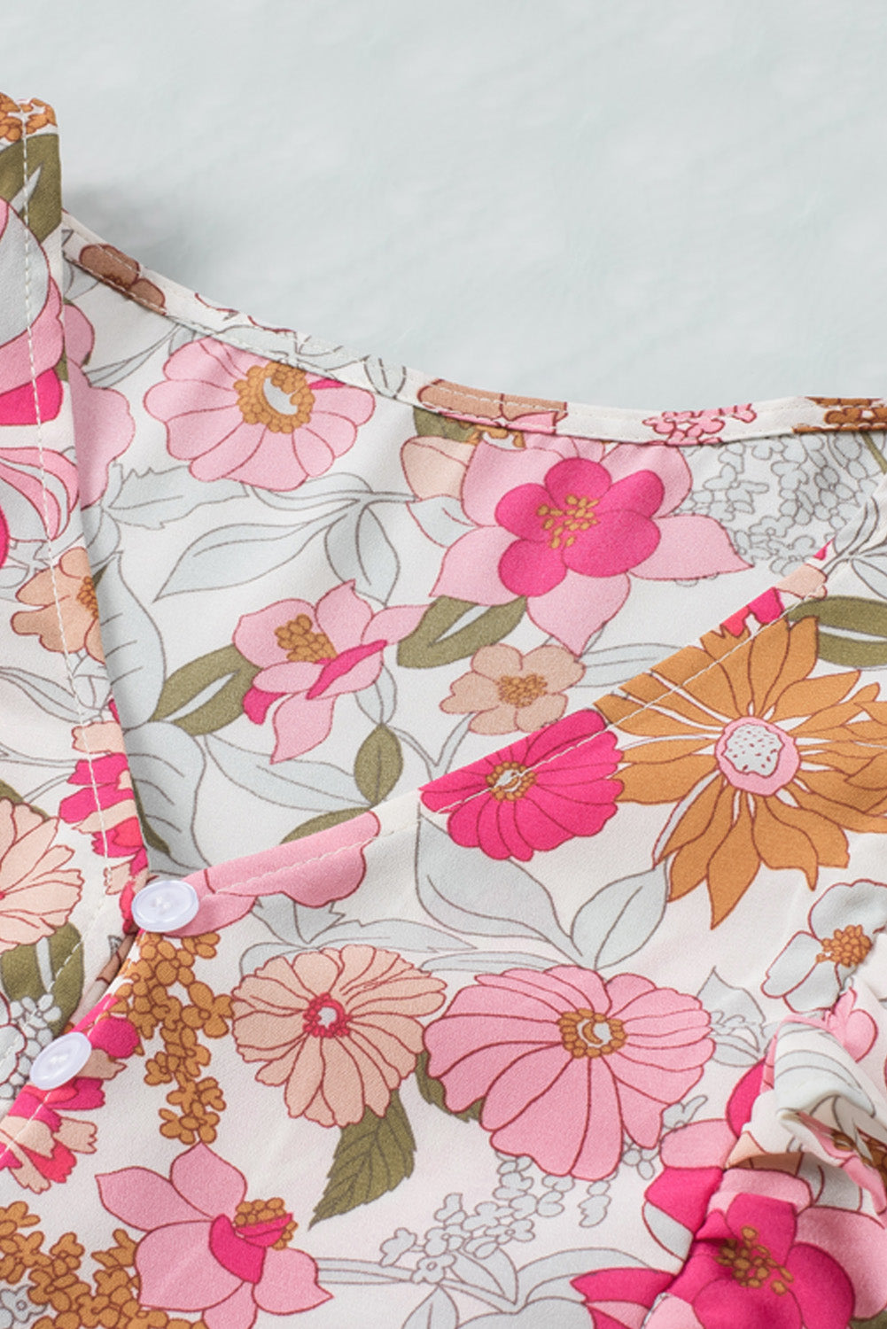Oatmeal Boho Floral Smocked Waist Super Loose Pants