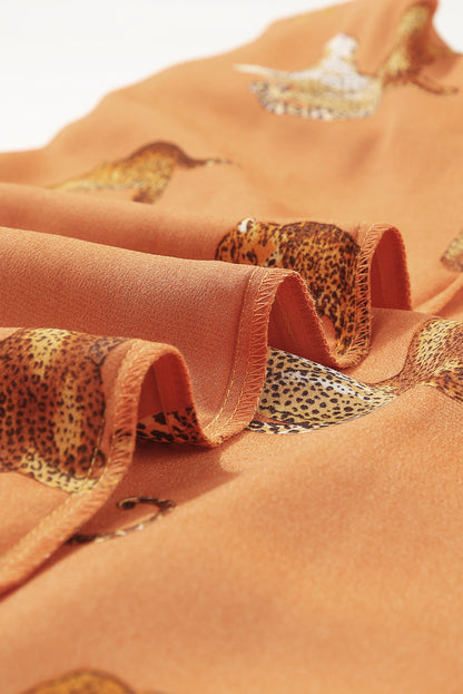 Lively Tiger Print Casual Sweatshirt