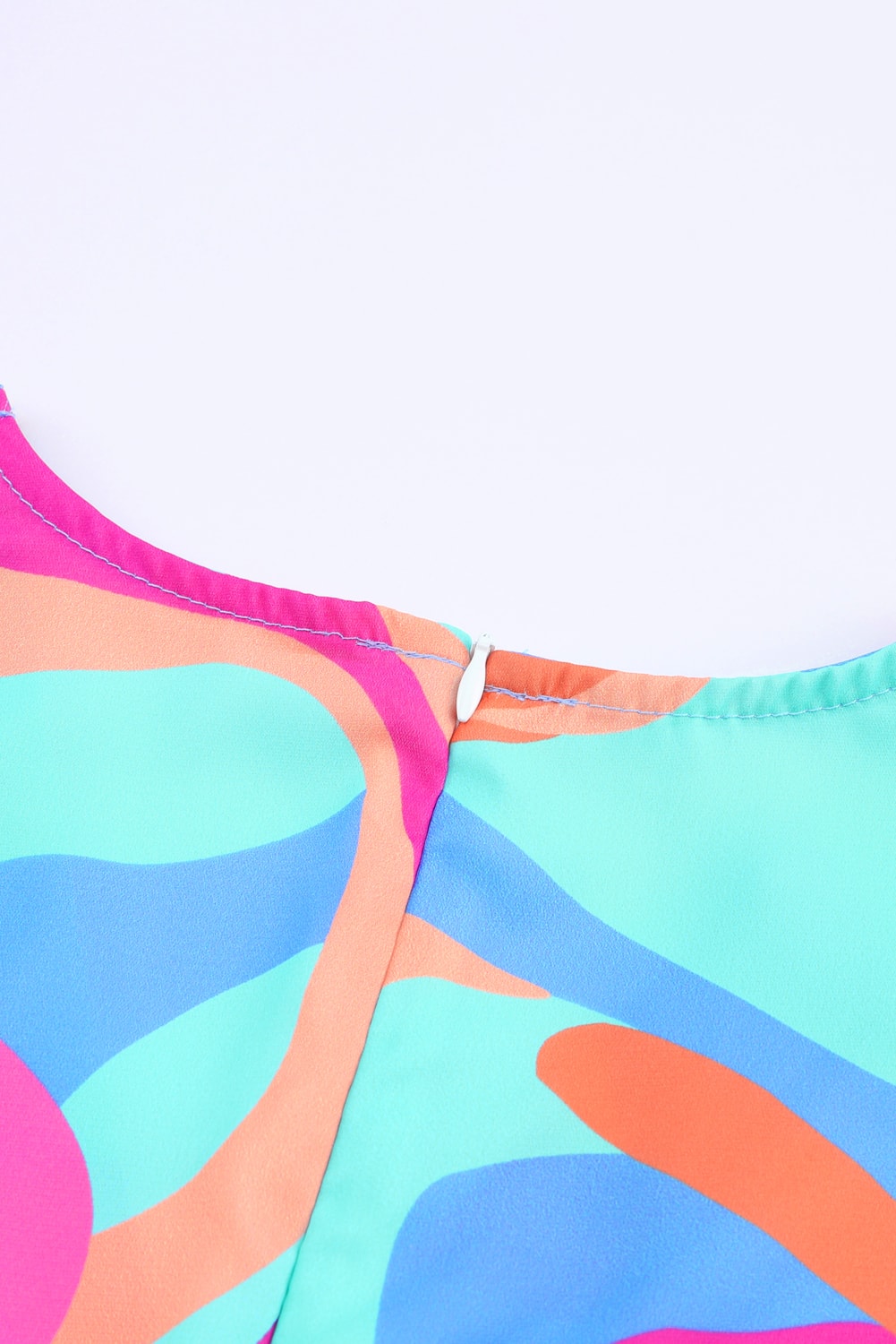 Rose Twisted Geometric Print High Waist Casual Shorts