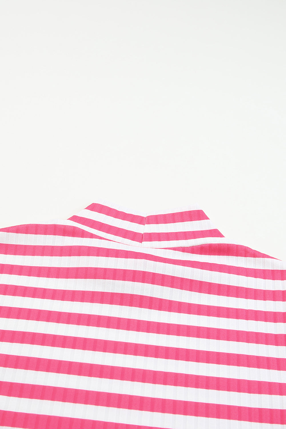 Black Striped Print Textured Knit Long Sleeve Tee