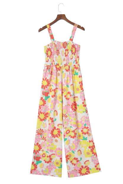 Multicolor Plus Size Floral Button Keyhole Back Ruffle Romper