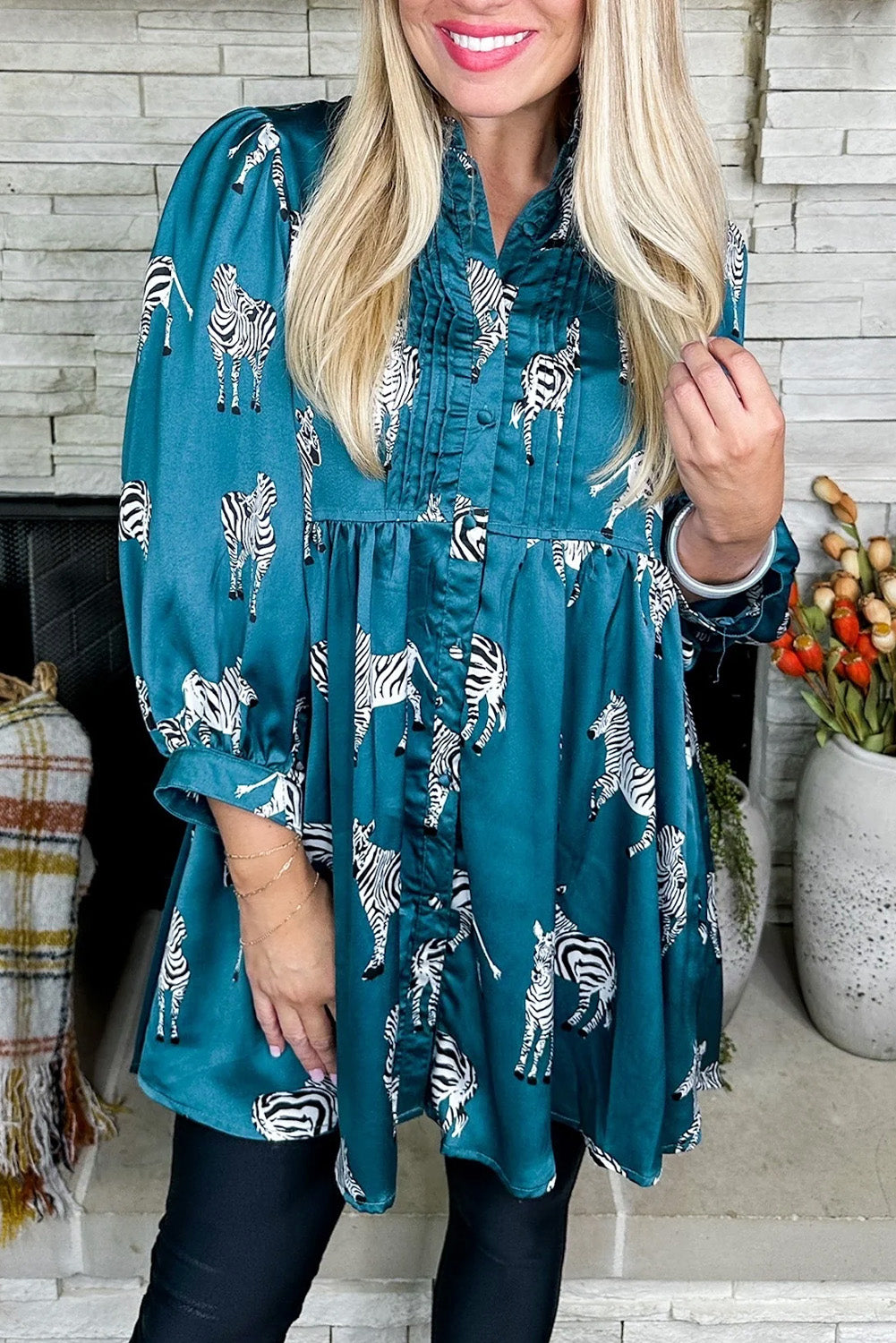 Lively Tiger Print Casual Sweatshirt