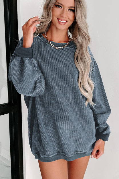Black Christmas Neon Nutcrackers Mineral Wash Corded Sweatshirt