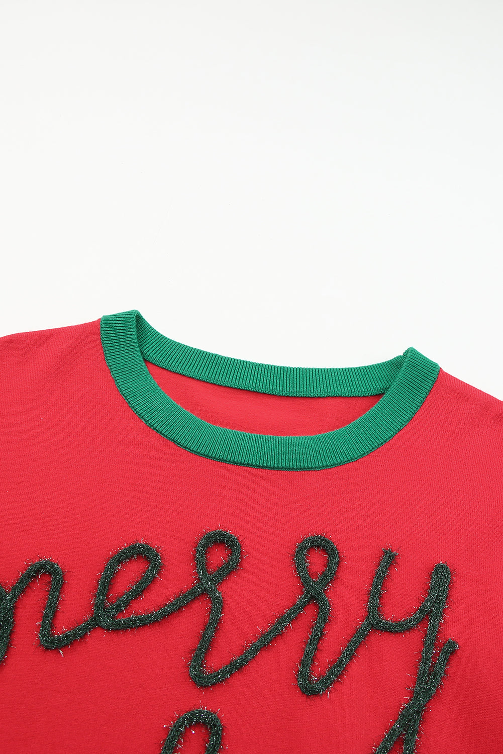 Black Holly Jolly Round Neck Casual Sweater